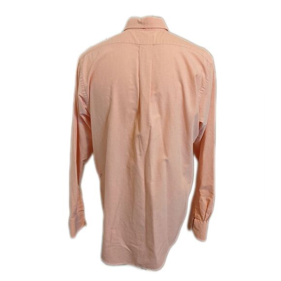 Chaps wrinkle free Oxford button down dress shirt, peach/coral, 74% cotton, L - Picture 2 of 7